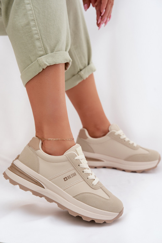 Chaussures modèle baskets baskets Féminin Big Star TT274876 HI-POLY SYSTEM beige