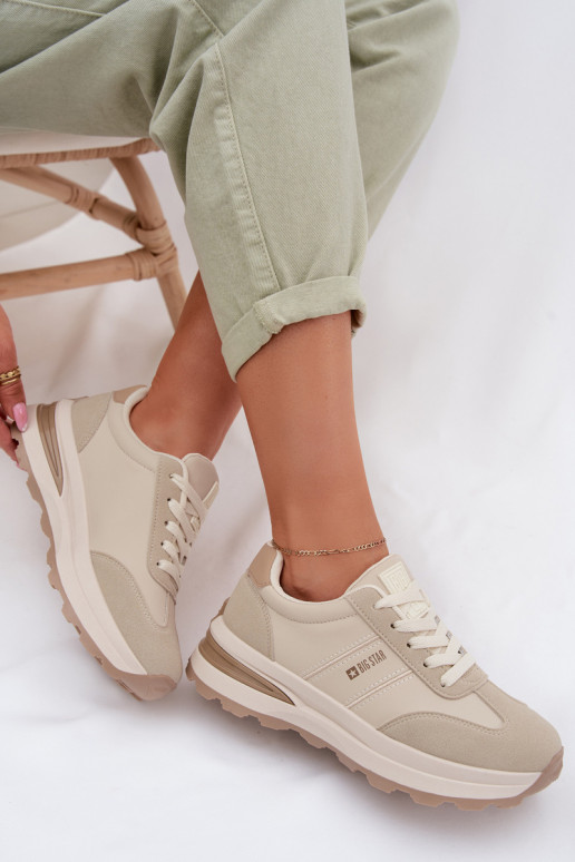 Sneakers model schoenen sportschoenen Dames Big Star TT274876 HI-POLY SYSTEM beige