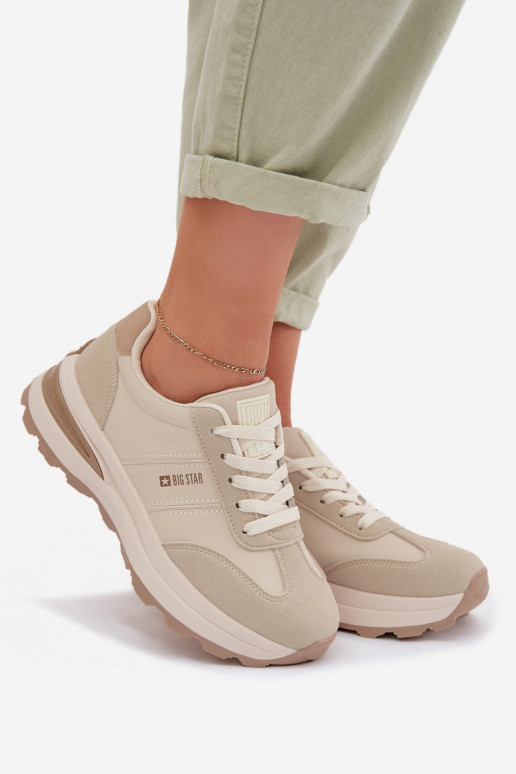 Chaussures modèle baskets baskets Féminin Big Star TT274876 HI-POLY SYSTEM beige