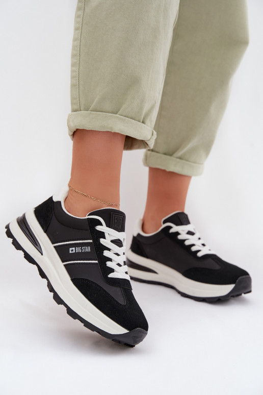 Chaussures modèle baskets baskets Féminin Big Star TT274877 HI-POLY SYSTEM couleur noire