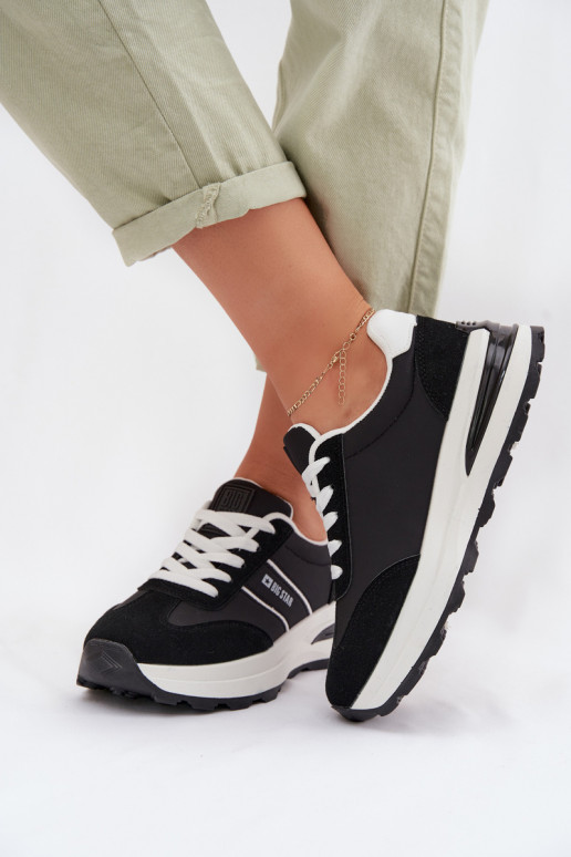 Sneakers Stilvollllschuhe Turnschuhe Feminin Big Star TT274877 HI-POLY SYSTEM schZuarze Farbe