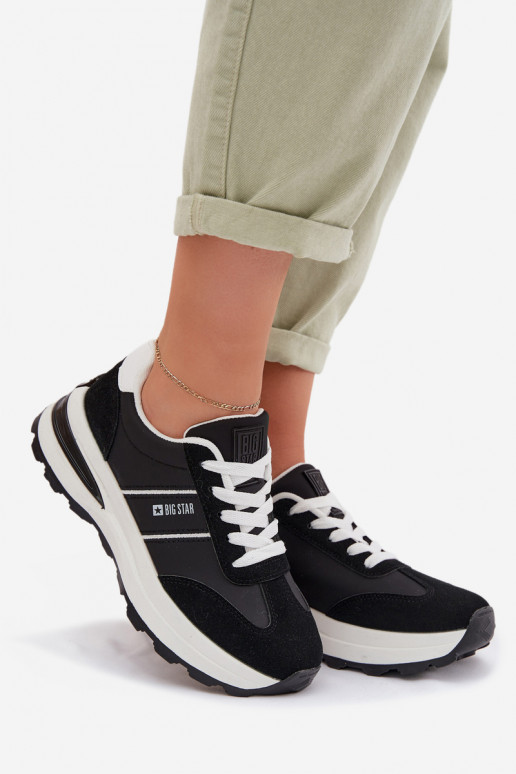 Chaussures modèle baskets baskets Féminin Big Star TT274877 HI-POLY SYSTEM couleur noire