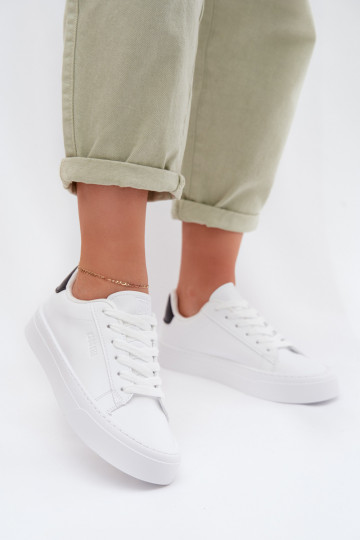 Chaussures modèle baskets Féminin en cuir écologique Big Star TT274928 HI-POLY SYSTEM couleur blanche 2