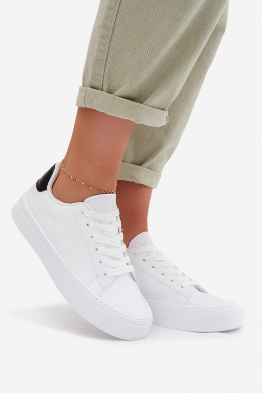 Sneakers Stilvollllschuhe Feminin aus Öko-Leder Big Star TT274928 HI-POLY SYSTEM Zueiße Farbe