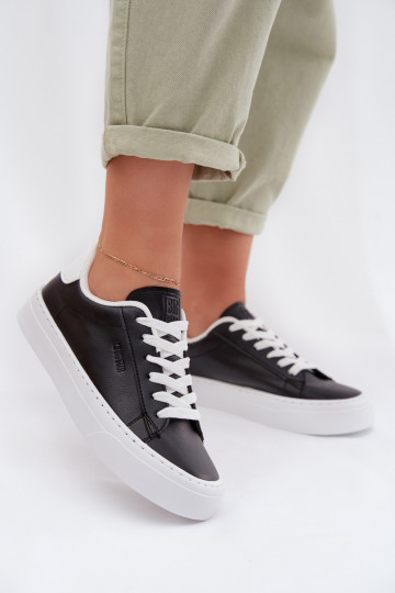 Chaussures modèle baskets Féminin en cuir écologique Big Star TT274927 HI-POLY SYSTEM couleur noire