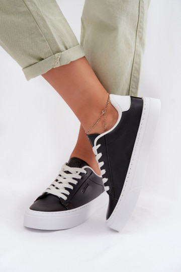 Sneakers Stilvollllschuhe Feminin aus Öko-Leder Big Star TT274927 HI-POLY SYSTEM schZuarze Farbe 2