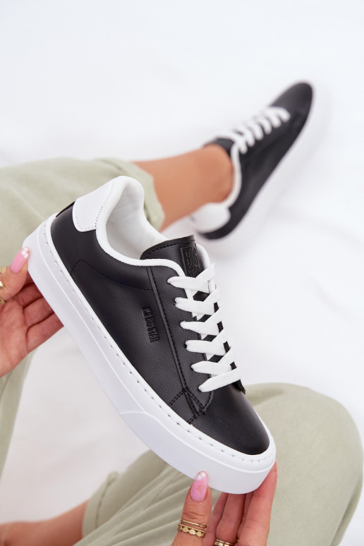 Chaussures modèle baskets Féminin en cuir écologique Big Star TT274927 HI-POLY SYSTEM couleur noire