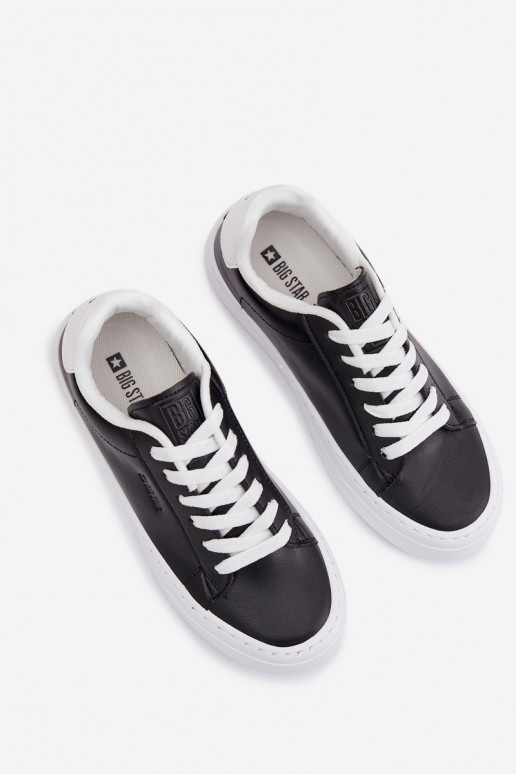 Sneakers Stilvollllschuhe Feminin aus Öko-Leder Big Star TT274927 HI-POLY SYSTEM schZuarze Farbe