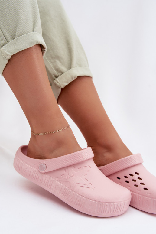 Hausschuhe Verstopfungen Feminin Leichte Hausschuhe Big Star TT274A080 pinke Farbe