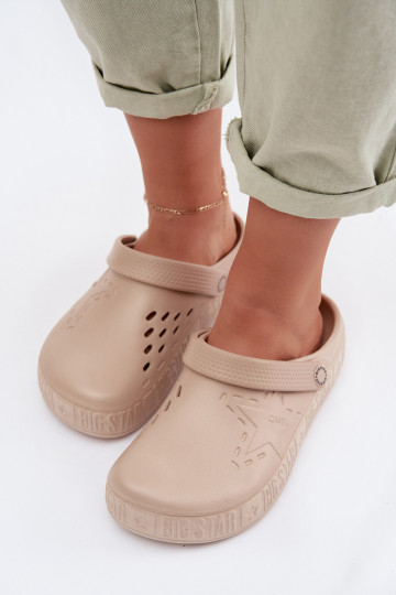 Chaussons Sabots Féminin Pantoufles légères Big Star TT274A083 beige