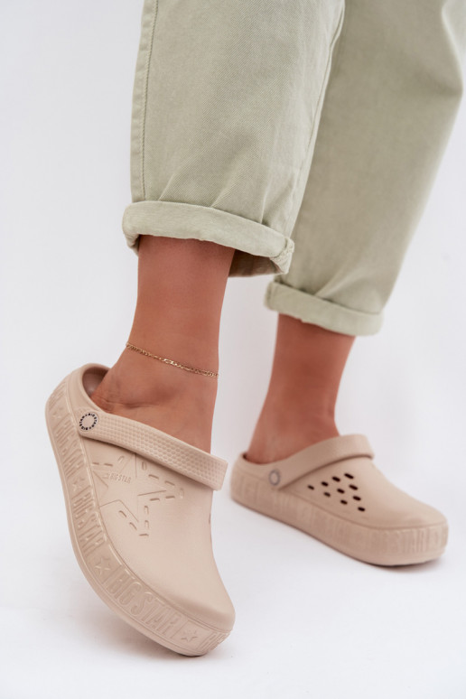 Hausschuhe Verstopfungen Feminin Leichte Hausschuhe Big Star TT274A083 Beige