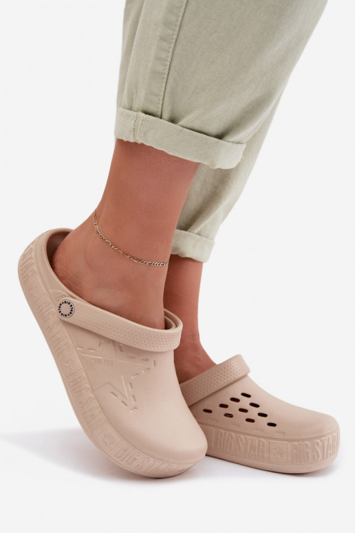 Chaussons Sabots Féminin Pantoufles légères Big Star TT274A083 beige