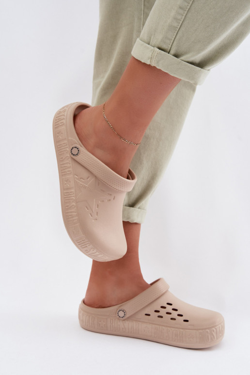 Hausschuhe Verstopfungen Feminin Leichte Hausschuhe Big Star TT274A083 Beige