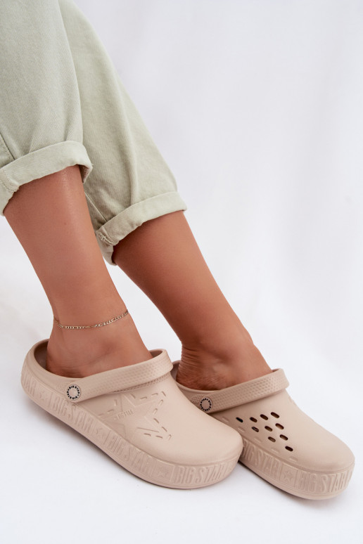 Hausschuhe Verstopfungen Feminin Leichte Hausschuhe Big Star TT274A083 Beige