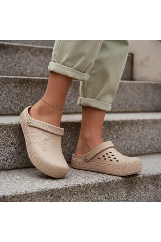 Slippers Klompen Dames LichtgeInicht pantoffels Big Star TT274A083 beige