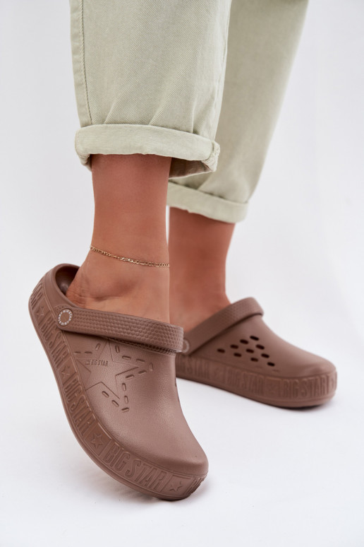 Chaussons Sabots Féminin Pantoufles légères Big Star TT274A085 marron