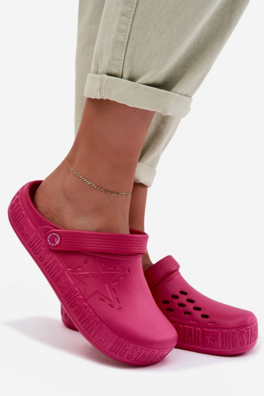 Chaussons Sabots Féminin Pantoufles légères Big Star TT274A082 couleur rose