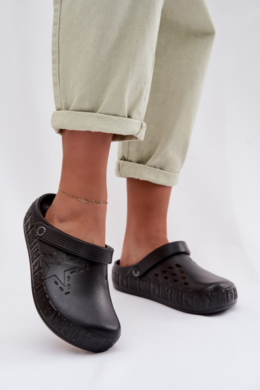 Chaussons Sabots Féminin Pantoufles légères Big Star TT274A084 couleur noire