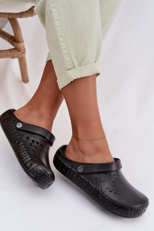 Chaussons Sabots Féminin Pantoufles légères Big Star TT274A084 couleur noire