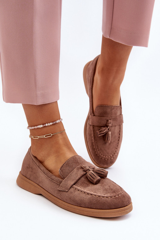 Elegante suède mocassins bruine kleur Dansitu