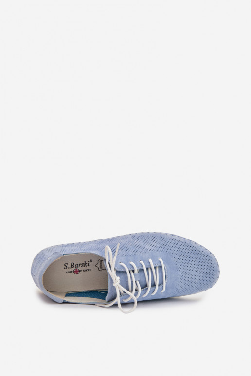 Schuhe FemininErmöglichtturalnego aus INildlederu S.Barski LR61-7080 blaue Farbe