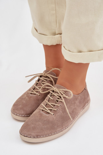 schoenen DamesOpturalnego van suèdeu S.Barski LR61-7080 beige