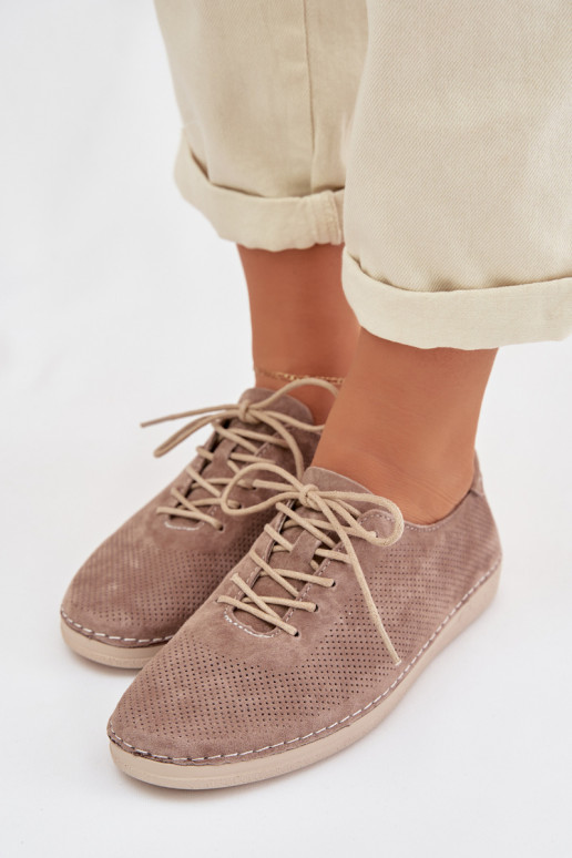 chaussures FémininActivéturalnego en daimu S.Barski LR61-7080 beige