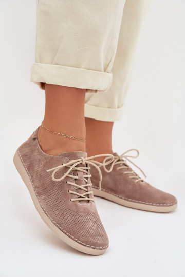 schoenen DamesOpturalnego van suèdeu S.Barski LR61-7080 beige 2