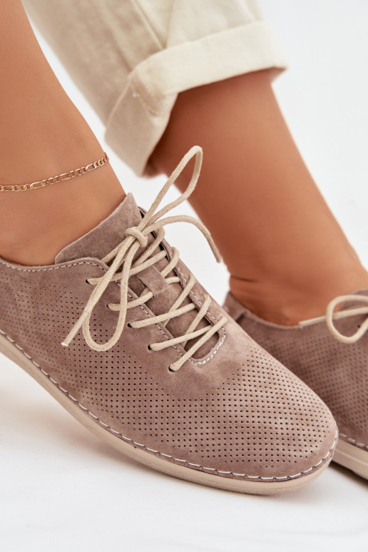 Schuhe FemininErmöglichtturalnego aus INildlederu S.Barski LR61-7080 Beige