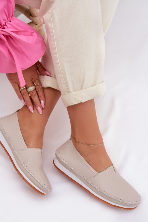 Peau chaussures Féminin S.Barski LR61-7051 beige