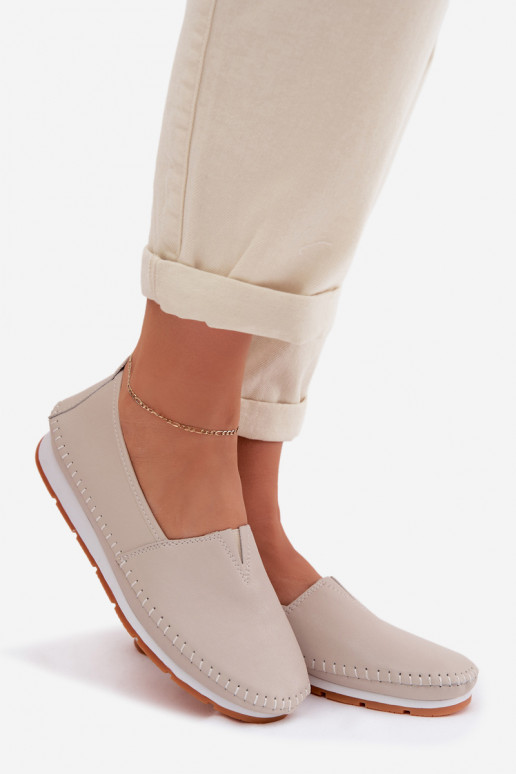 Leer schoenen Dames S.Barski LR61-7051 beige