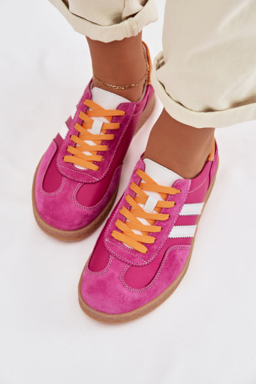 Peau Chaussures modèle baskets Féminin S.Barski LR61-7059 couleur rose