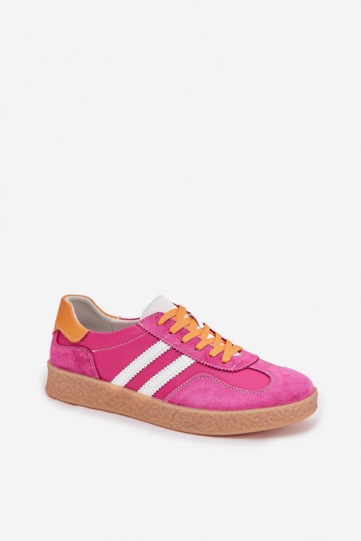 Leer Sneakers model schoenen Dames S.Barski LR61-7059 roze