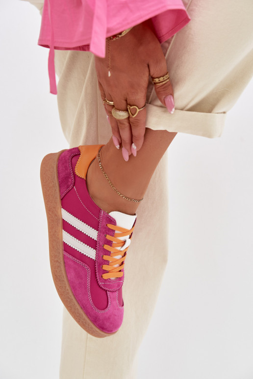 Peau Chaussures modèle baskets Féminin S.Barski LR61-7059 couleur rose