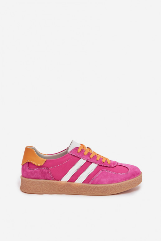 Leer Sneakers model schoenen Dames S.Barski LR61-7059 roze
