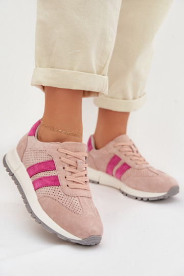 Baskets en suede pour femmes Tai turirceline couleur rose 2