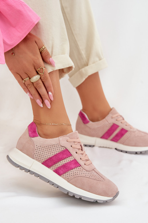 Sneakers Stilvollllschuhe FemininErmöglichtturalnego aus INildlederu pinke Farbe Es mussrceline