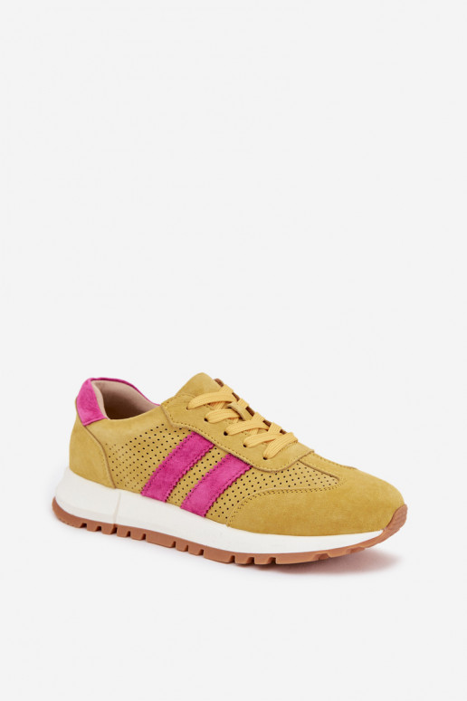 Sneakers Stilvollllschuhe FemininErmöglichtturalnego aus INildlederu gelbe Farbe Es mussrceline