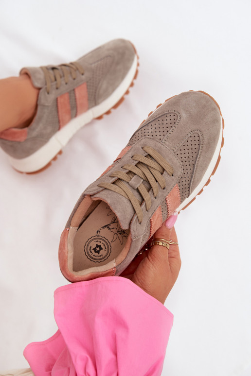 Sneakers Stilvollllschuhe FemininErmöglichtturalnego aus INildlederu Khaki-Farbe-Farbe Es mussrceline