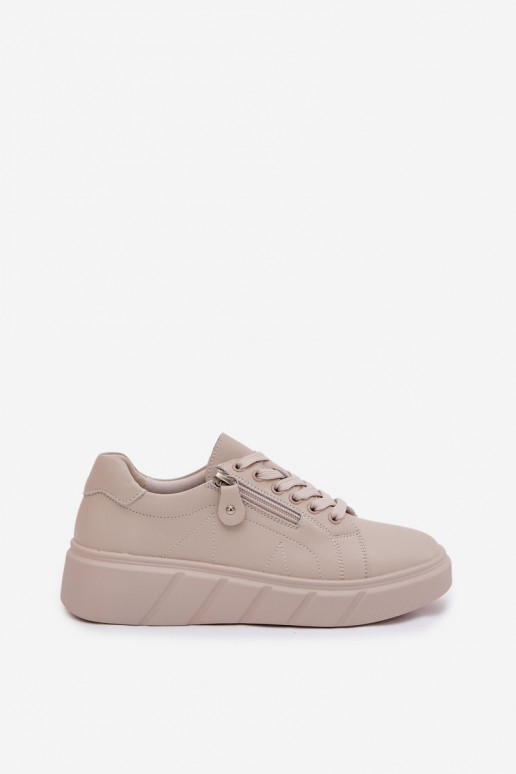 Peau chaussures Féminin avec fermetures éclair beige Althea