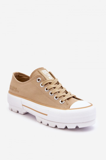materiaal vrijetijdsschoenen met platform Big Star LL274154 beige