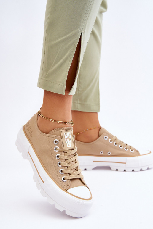  chaussures décontractées avec une plateforme Big Star LL274154 beige