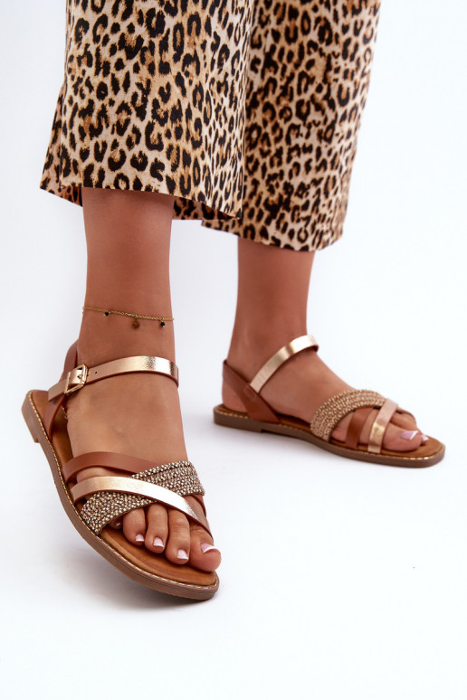 Damensandalen aus Öko-Leder Sergio Leone SK085H braune Farbe