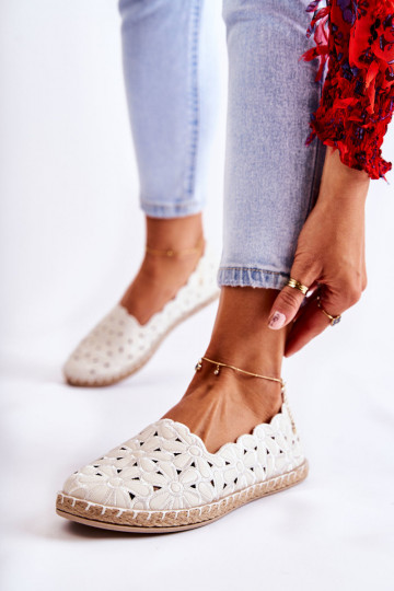 Féminin Un modèle convaincant Ballerines avec des fleurs couleur blanche Vennice