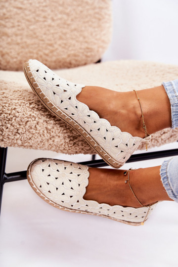 Féminin Un modèle convaincant Ballerines avec des fleurs couleur blanche Vennice 2