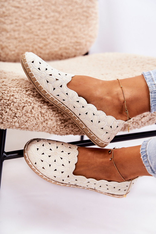 Féminin Un modèle convaincant Ballerines avec des fleurs couleur blanche Vennice