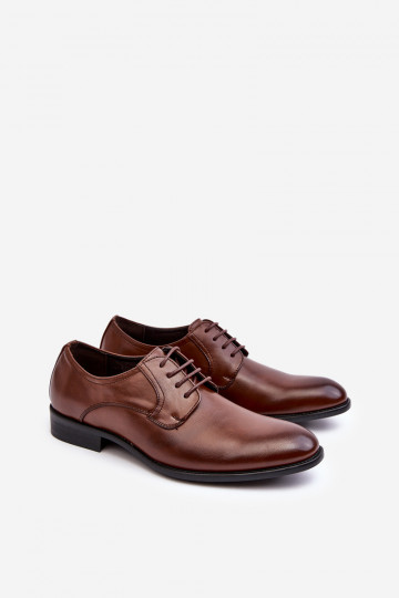 Mâle Peau chaussures marron Harene