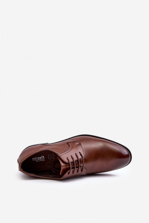 Mâle Peau chaussures marron Harene