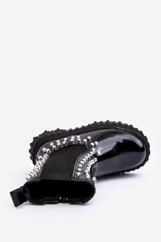 met lakeffect stijlvolle laarzen Kinderen Versierd Met strass steentjes zInart Adelie