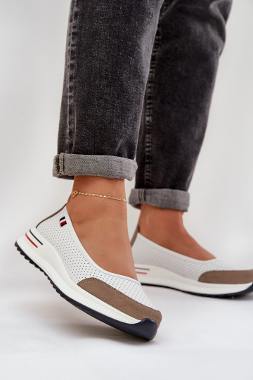 Ballerines Sur un coin couleur blanche Nelviera 2